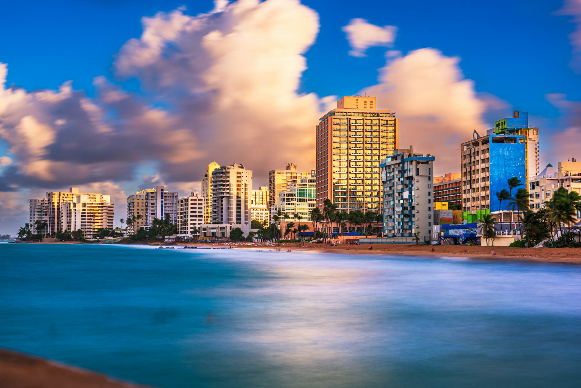 San Juan, Puerto Rico resort skyline on Condado Beach